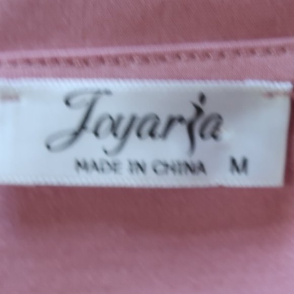 Joyaria Size M Pajama Set Pink Short Sleeve Button Up Top & Short Bottoms - Picture 7 of 8